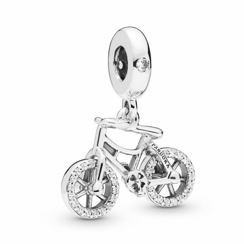 Pandora Brilliant Bicycle Dangle Charm Ireland - Sterling Silver/Cubic Zirconia - 315920NQM